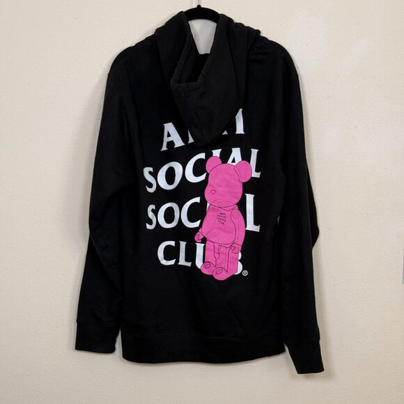 Anti Social Social Club × Medicom Bearbrick Hoodie Black pink - Picture 5 of 6